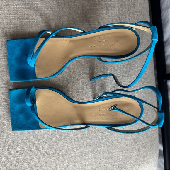 A.W.A.K.E. MODE Delta Leather Strappy Sandal in Blue - Picture 5 of 7